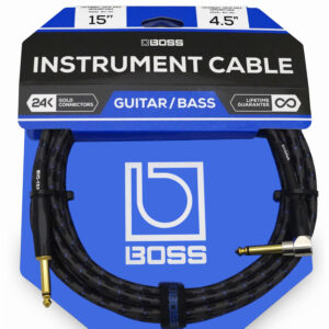 Boss BIC-15A Straight to Right Angle Instrument Cable